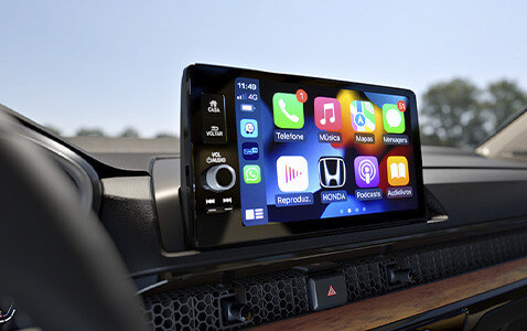 Multimídia 9” com interface para smartphones com Apple CarPlay™ e Android Auto™